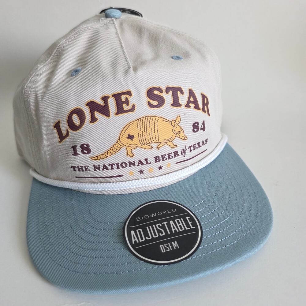 Lone Star Beer 1884 Armadillo Snapback Hat OSFM Adjustable Bioworld NWT
